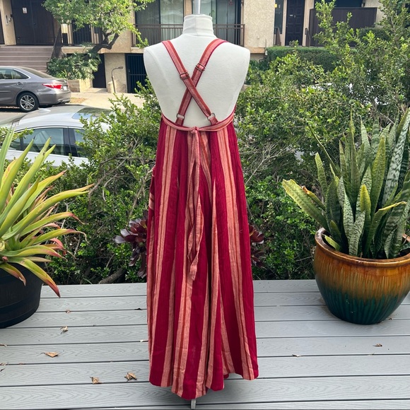 FREE PEOPLE Chante Cotton Crisscross Maxi Dress New With Tags Size Small - Picture 6 of 11